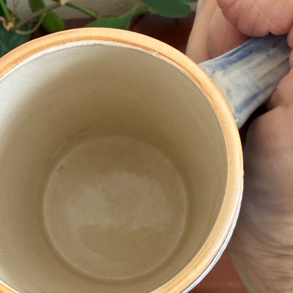 Vintage Sacramento Ceramic Decorative Stein - Blue and Cream Home Art - Picture 3 of 4